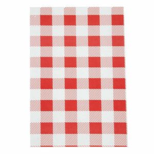 Greaseproof Paper Sheets Red Gingham 190 x 310mm (Pack of 200) - CL658 - 1
