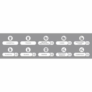 Rubbermaid SJRS Recycling Label Kit (Pack of 10 Sticker Sets) - DY108 - 1