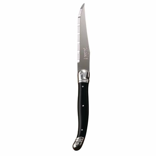 Laguiole Serrated Steak Knives Black Handle (Pack of 6) - V594 - 1