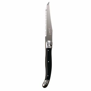 Laguiole Serrated Steak Knives Black Handle (Pack of 6) - V594 - 1