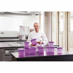 Araven Allergen Polypropylene 1/3 Gastronorm Food Container Purple 6Ltr - CM788 - 3