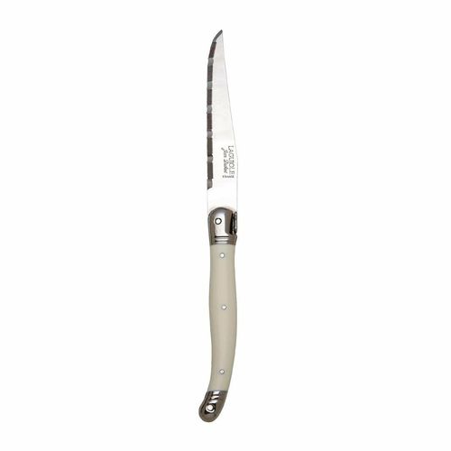 Laguiole Serrated Steak Knives White Handle (Pack of 6) - VV957 - 1