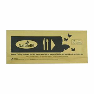 eGreen Individually Wrapped 3-in-1 Wooden Cutlery Set (Pack of 250) - FS167 - 1