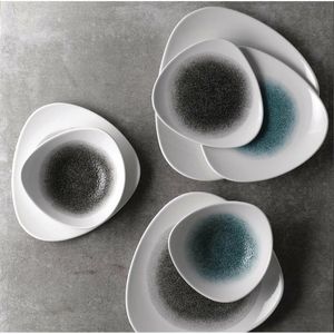 Churchill Studio Prints Raku Triangle Bowls Quartz Black 185mm 370ml (Pack of 12) - FC134 - 3