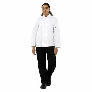 Whites Vegas Unisex Chefs Jacket Long Sleeve White S - A134-S - 3