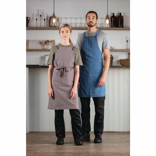 Southside Cotton Canvas Bib Apron Washed Grey - BB687 - 4