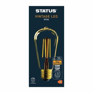 Status 320 Lumens Pear Golden Light Bulb Crystalite Antique LED ST64 ES 4w - FW528 - 1