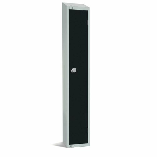 Elite Single Door Coin Return Locker with Sloping Top Black - GR670-CNS - 1