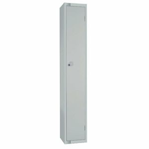 Elite Single Door Camlock Locker with Sloping Top Grey - W959-CS - 1