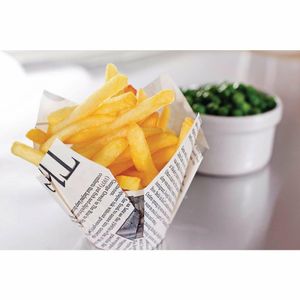 Grease-Resistant Paper Chip Crowns Newspaper Print (Pack of 1100) - GK973 - 3