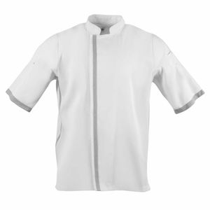 Southside Unisex Chefs Jacket Short Sleeve White S - B998-S - 1