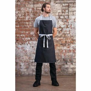 Southside X-Cross Back Bib Apron Denim Black - BB057 - 3