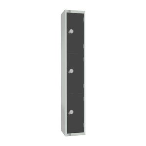 Elite Three Door Camlock Locker Graphite Grey - GR693-C - 1