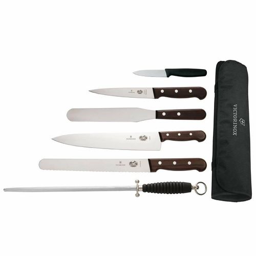 Victorinox 6 Piece Rosewood Knife Set with 20cm Chefs Knife with Wallet - S188 - 1