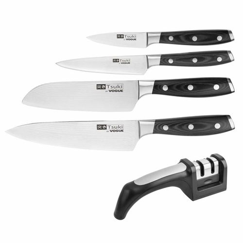 Vogue Tsuki Knife Set and Sharpener - S789 - 1