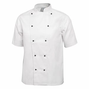 Whites Chicago Unisex Chefs Jacket Short Sleeve White L - DL711-L - 1