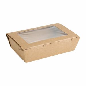 Fiesta Recyclable Salad Box with PET Window 700ml (Pack of 200) - FN897 - 1