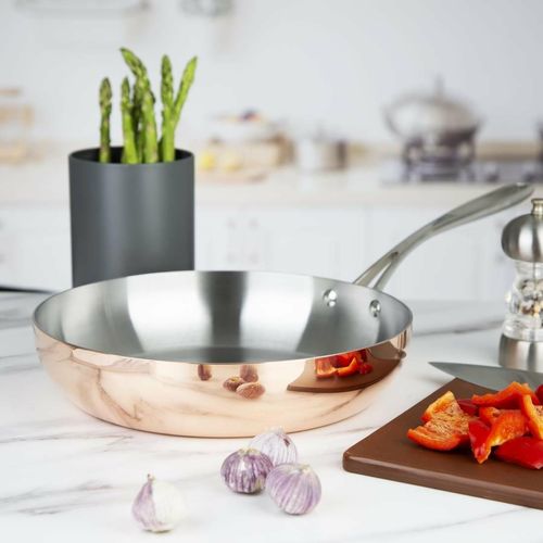 Vogue Induction Tri-Wall Copper Fry Pan - 280x60mm - 5