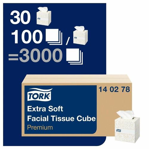 Tork Premium Extra Soft Facial Tissues Cube 2ply (30x100) - 2
