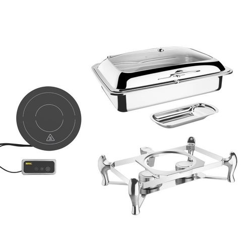 Olympia 1/1 Induction Chafer - Stand & Induction Heater Set - SA648 - 1
