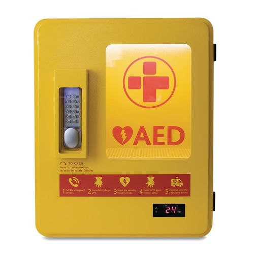 Automated External Defibrillator Alarmed Outdoor Heated Metal Cabinet - CH788 - 2