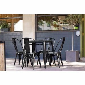 Bolero Bistro Steel Side Chairs Black (Pack of 4) - FW508 - 3