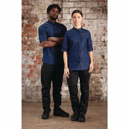 Southside NY Queens Womens Denim Lightweight Chefs Shirt Size XS - BA003-XS - 4