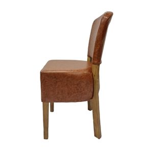 Hanoi Dining Chair In Weathered oakwith Bison Vinyl Tan (Pack of 2) - HP760 - 3