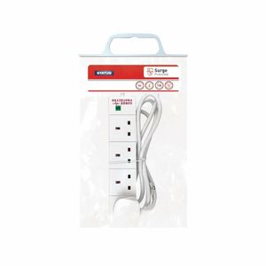 Status 4 Way Surge Protected Extension Socket White 2m - DZ474 - 1