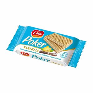 Lago Poker Vanilla Cream Wafers 45g (Pack of 20) - HT327 - 1