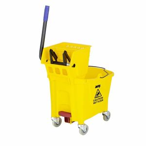Jantex 30ltr Mop Bucket with Foot Pedal release - Yellow - FW866 - 3