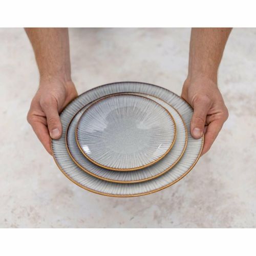 Olympia Drift Grey Embossed Coupe Plates 220mm (Pack of 6) - FU195 - 8