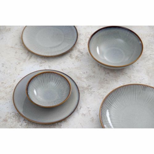 Olympia Drift Grey Embossed Coupe Plates 220mm (Pack of 6) - FU195 - 15