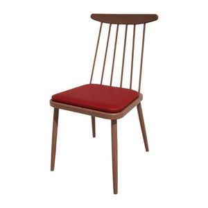 Bolero Bespoke Frank Side Chair Red/Walnut - HS462 - 1