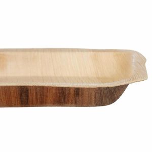 Fiesta Compostable Deep Palm Leaf Plates Rectangular 250mm (Pack of 100) - HT874 - 3