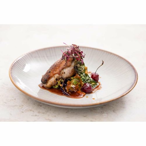 Olympia Drift Grey Embossed Coupe Low Bowls 260mm (Pack of 4) - FU197 - 17