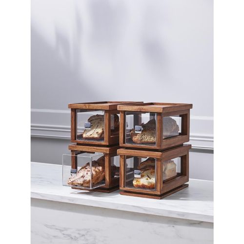 Steelite D.W. Haber Fusion Ash Grey Stackable Bakery Box with Acrylic Drawer - VV4491 - 5