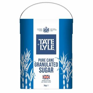 Tate & Lyle Granulated Sugar Paper Drum 3kg - KA186 - 1