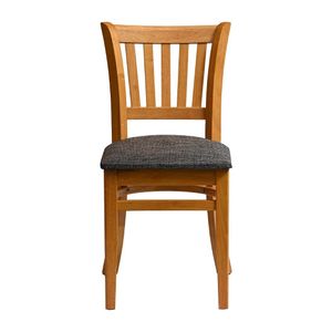 Manhattan Dining Chair in Soft Oak with Shetland Smoke Seat (Pack of 2) - HX811 - 1