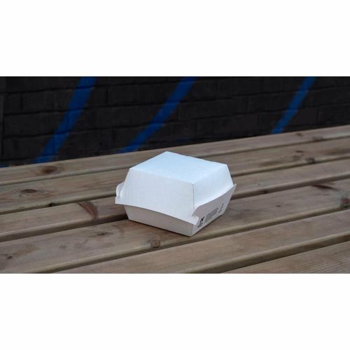 Notpla Clamshell Burger Boxes - White (Pack of 200) - HW504 - 2