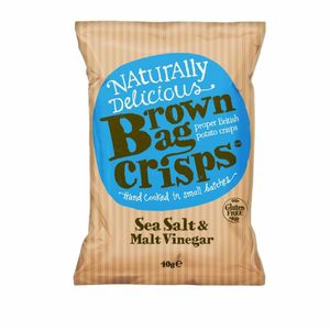 Brown Bag Crisps Sea Salt and Malt Vinegar 40g (Pack of 20) - FU430 - 1