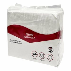 Nisbets Essentials 2ply 4-Fold White Lunch Napkins (Pack of 50) - HS984 - 1