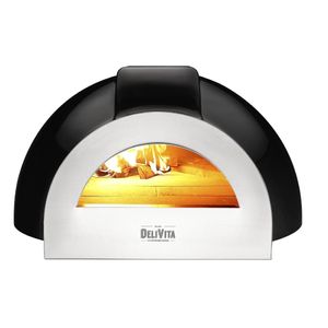 DeliVita Pro Dual Fuel Pizza Oven Very Black+ Chimney - HZ252 - 3