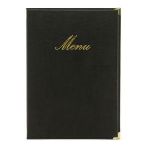 Classic A4 Menu Holder Black 4 Pages - 1