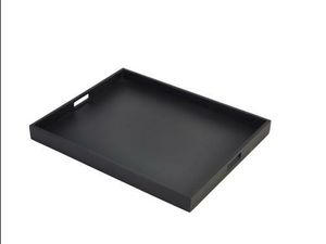 Solid Black Butlers Tray 53.5 x 42.5 x 4.5cm - 1