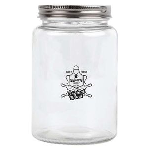 Custom Branded Vogue Glass Screw Top Dry Food Jar (550ml) - 1