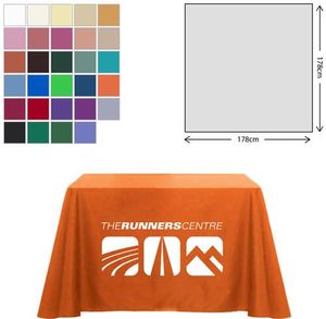 Custom Branded Premium Fabric Tablecloth - Square - 178x178cm (3ft Table - Mid Drop) - 1