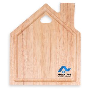 Custom Branded House Shape Wooden Chopping Board (240x200mm) - 1