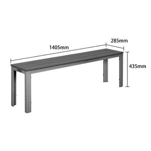 Bolero Valletta Grey Slatted Benches (2 Pack) - HZ024 - 3