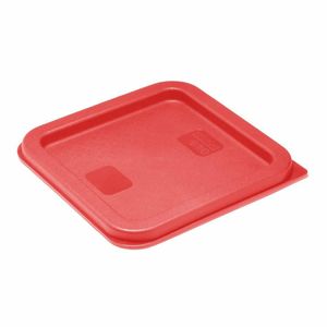 Hygiplas Square Food Storage Container Lid Red Small - HY407 - 1